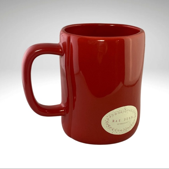 Rae Dunn Merry & Bright Red Ceramic Coffee Mug Large 20 oz - Picture 5 of 6